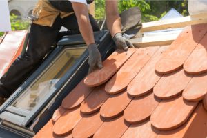 Installing natural red tile on Vallejo home